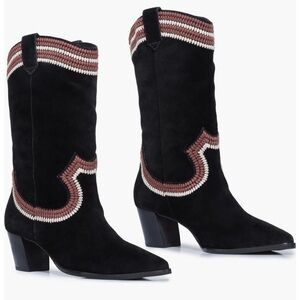 Bernardo Fremont Western Boot (Black Suede)